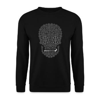 Floorball Player Skull Floorballer Floorball - Unisex Sweatshirt - black - Front - Alina (178cm) & Michal (187cm)
