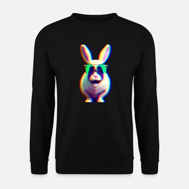 Cool Rabbit - Lapin effet glitch - Sweat-shirt Unisexe - noir