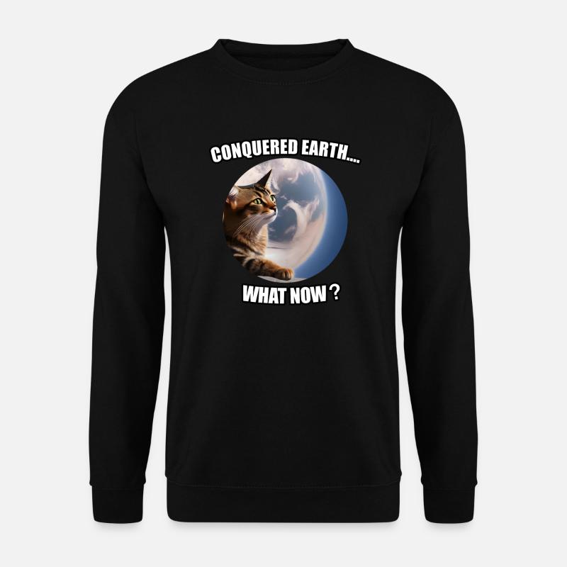 Cat conquers world - Unisex Sweatshirt - black