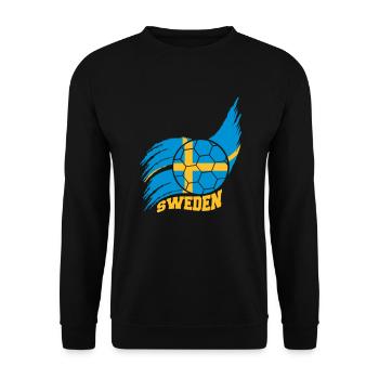 Flag Ball Sweden Swedish Football Fan Logo - Unisex Sweatshirt - black - Front - Alina (178cm) & Michal (187cm)