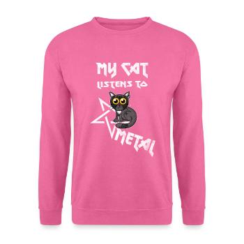 Meine Katze hört Metal - Washed Effekt - Unisex Pullover - Pink - Vorne