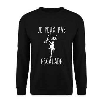 Je peux pas j ai escalade - Sweat-shirt Unisexe - noir - Devant - Alina (178cm) & Michal (187cm)
