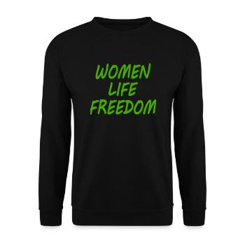 Women life freedom - Sweat-shirt Unisexe - noir - Devant - Alina (178cm) & Michal (187cm)