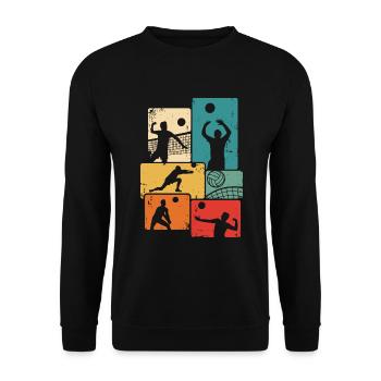 Joueur de volley-ball Vintage Volley-ball Volley - Sweat-shirt Unisexe - noir - Devant - Alina (178cm) & Michal (187cm)