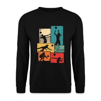 Joueur de volley-ball Vintage Volley-ball Volley - Sweat-shirt Unisexe - noir - Devant - Alina (178cm) & Michal (187cm)