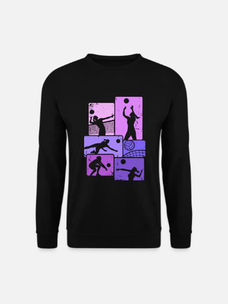 Volleyballerin Vintage Volleyball Volley - Unisex Pullover - Schwarz