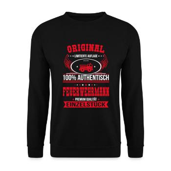 Fireman - Original 100% authentic - Unisex Sweatshirt - black - Front - Alina (178cm) & Michal (187cm)