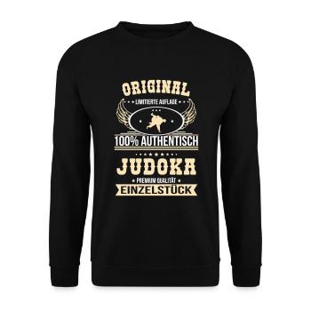 Judoka - Original 100% Authentisch - Unisex Pullover - Schwarz - Vorne - Alina (178cm) & Michal (187cm)