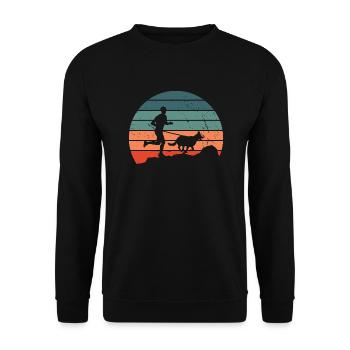 Course de canicross de cross-country avec chien Coureur de Canicross - Sweat-shirt Unisexe - noir - Devant - Alina (178cm) & Michal (187cm)