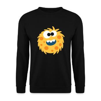 Yellow Fluffy Monster - Unisex Sweatshirt - black - Front - Alina (178cm) & Michal (187cm)