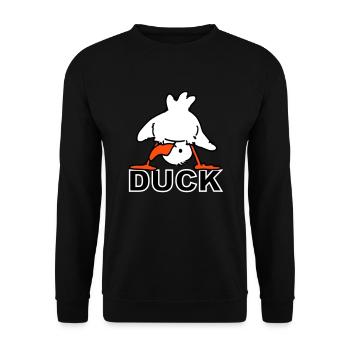Ducking Duck (3 colors) - Sweat-shirt Unisexe - noir - Devant - Alina (178cm) & Michal (187cm)