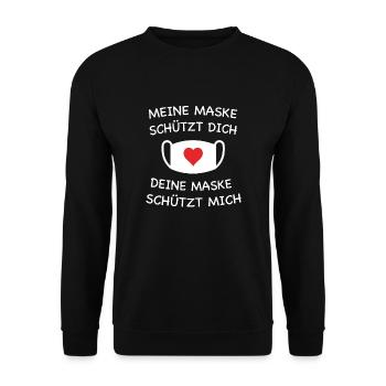 Maske - Unisex Pullover - Schwarz - Vorne - Alina (178cm) & Michal (187cm)