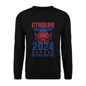 Cthulhu 2024 - Politischer Wahlkampf ohne Leben - Unisex Pullover - Schwarz - Vorne - Alina (178cm) & Michal (187cm)
