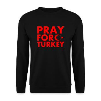 Pray for turkey - Unisex Pullover - Schwarz - Vorne - Alina (178cm) & Michal (187cm)