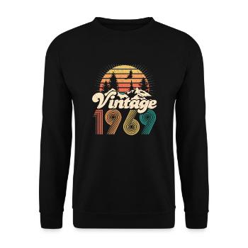 Vintage 1969 50. Geburtstag Geschenk Jahrgang '69 - Unisex Pullover - Schwarz - Vorne - Alina (178cm) & Michal (187cm)