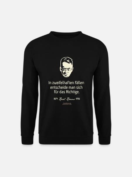 Karl Kraus Zitat zu Zweifelsfällen - Unisex Pullover - Schwarz