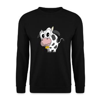 Kuh Landwirt Bauer Kühe Bauernhof - Unisex Pullover - Schwarz - Vorne - Alina (178cm) & Michal (187cm)