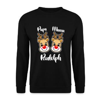 Frohe Weihnachten - Unisex Pullover - Schwarz - Vorne - Alina (178cm) & Michal (187cm)
