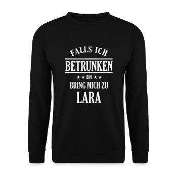 Falls ich betrunken bin Lara - Partner Design - Unisex Pullover - Schwarz - Vorne - Alina (178cm) & Michal (187cm)