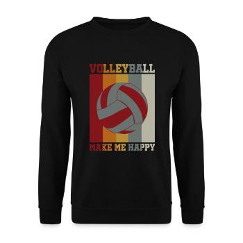Le volley-ball me rend heureux - Sweat-shirt Unisexe - noir - Devant - Alina (178cm) & Michal (187cm)