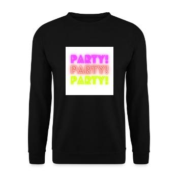 Party Party Party!!! - Unisex Pullover - Schwarz - Vorne - Alina (178cm) & Michal (187cm)
