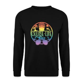 Cruise Life 2023 Cruising Summer Holiday Vacation - Unisex Sweatshirt - black - Front - Alina (178cm) & Michal (187cm)