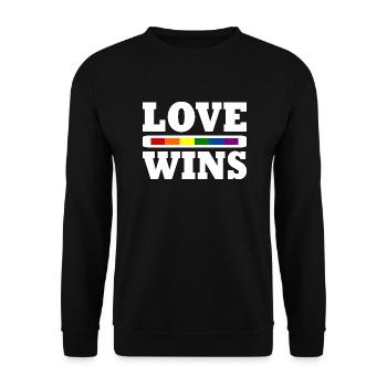 Love wins - Unisex Sweatshirt - black - Front - Alina (178cm) & Michal (187cm)