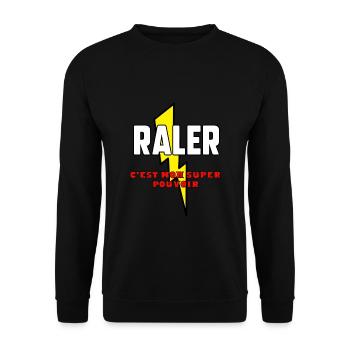 Râler c’est mon super pouvoir - Sweat-shirt Unisexe - noir - Devant - Alina (178cm) & Michal (187cm)