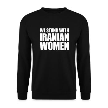 We stand with iranian women - Sweat-shirt Unisexe - noir - Devant - Alina (178cm) & Michal (187cm)