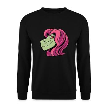 Dino Lady Dinosaur Mom - Unisex Sweatshirt - black - Front - Alina (178cm) & Michal (187cm)