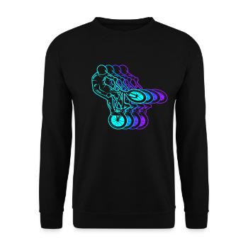 Vintage BMX Rider Bike Men's Bicycle BMX Boys - Unisex Sweatshirt - black - Front - Alina (178cm) & Michal (187cm)