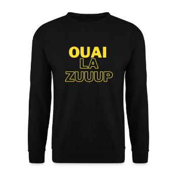 Ouai la ZUUUP - Sweat-shirt Unisexe - noir - Devant - Alina (178cm) & Michal (187cm)
