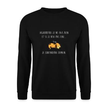 je ne fait rien je me repose procrastination - Sweat-shirt Unisexe - noir - Devant - Alina (178cm) & Michal (187cm)