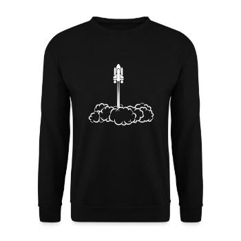 Space shuttle start - Unisex Sweatshirt - black - Front - Alina (178cm) & Michal (187cm)