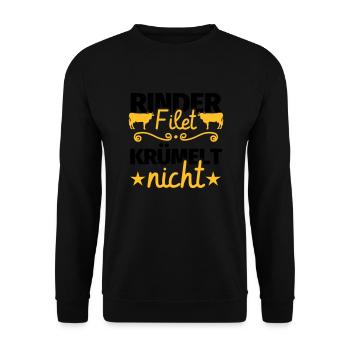Rinderfilet krümelt nicht Fleisch Grillen Geschenk - Unisex Pullover - Schwarz - Vorne - Alina (178cm) & Michal (187cm)