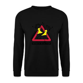women in action - Unisex Sweatshirt - black - Front - Alina (178cm) & Michal (187cm)