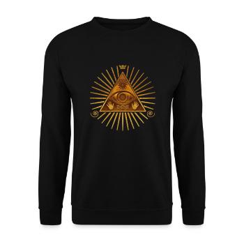 L'œil qui voit tout de Dieu - or - Sweat-shirt Unisexe - noir - Devant - Alina (178cm) & Michal (187cm)