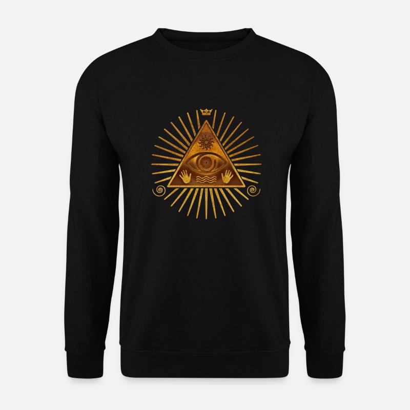 Das allsehende Auge Gottes - gold - Unisex Pullover - Schwarz