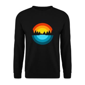 Soleil Montagnes Mer Fjord I Souvenir cadeau - Sweat-shirt Unisexe - noir - Devant - Alina (178cm) & Michal (187cm)
