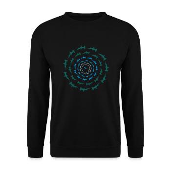 Hammerhai Circle - Unisex Pullover - Schwarz - Vorne - Alina (178cm) & Michal (187cm)
