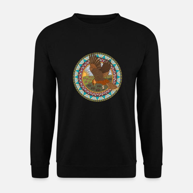 Indianisches Sternzeichen Falke - Unisex Pullover - Schwarz