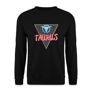 Stier - Unisex Pullover - Schwarz - Vorne - Alina (178cm) & Michal (187cm)