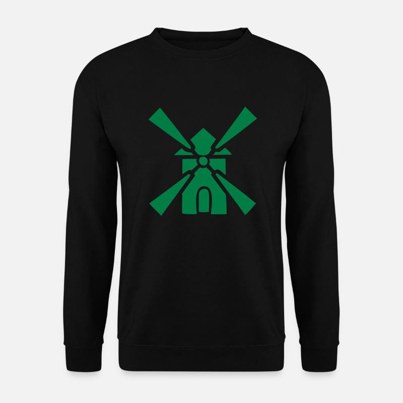 Mühle Zeichnungssymbol der Windmühle, Müller - Unisex Pullover - Schwarz