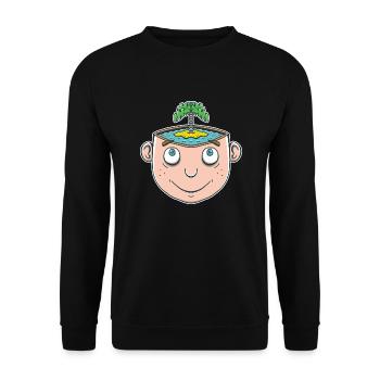 Urlaub im Kopf - Unisex Pullover - Schwarz - Vorne - Alina (178cm) & Michal (187cm)