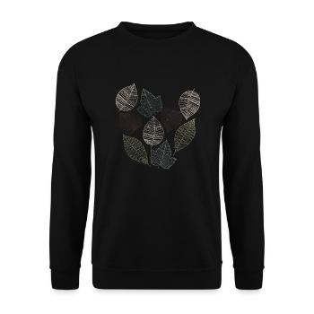 blätter - Unisex Pullover - Schwarz - Vorne - Alina (178cm) & Michal (187cm)