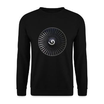 MOTEUR 6 - Sweat-shirt Unisexe - noir - Devant - Alina (178cm) & Michal (187cm)