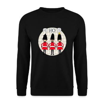 Xmas - Nikolaus - Weihnachtsmann - Winter - DD - Unisex Pullover - Schwarz - Vorne - Alina (178cm) & Michal (187cm)