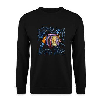 Colorful fish - Unisex Sweatshirt - black - Front - Alina (178cm) & Michal (187cm)