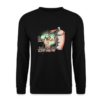 Born To Spray Graffiti Style Design - Unisex Sweatshirt - black - Front - Alina (178cm) & Michal (187cm)