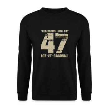 Aquitaine Lot et Garonne 47 Villeneuve sur Lot - Sweat-shirt Unisexe - noir - Devant - Alina (178cm) & Michal (187cm)